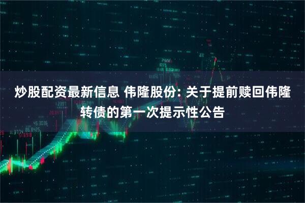 炒股配资最新信息 伟隆股份: 关于提前赎回伟隆转债的第一次提示性公告